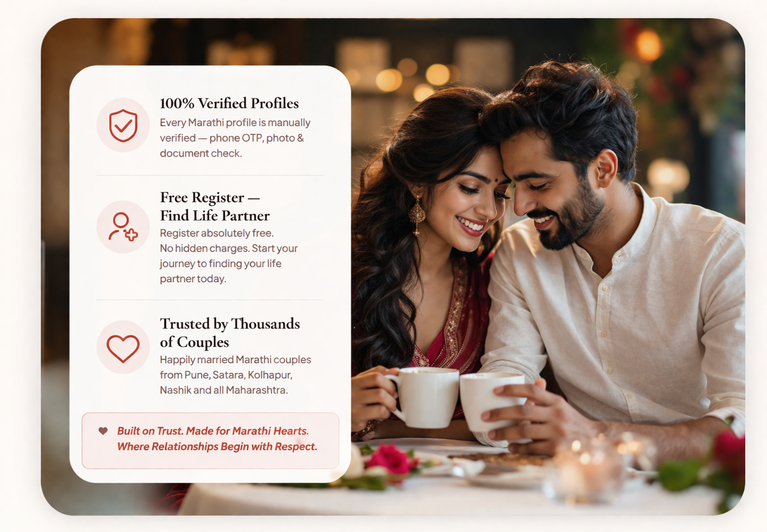 Happy Indian Marathi couple found through Manmilan – most trusted Marathi matrimony Maharashtra